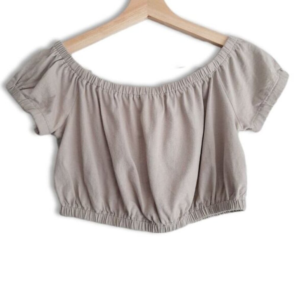 WILFRED Aritzia Adelisa Off Shoulder Crop Top Cream Sz S